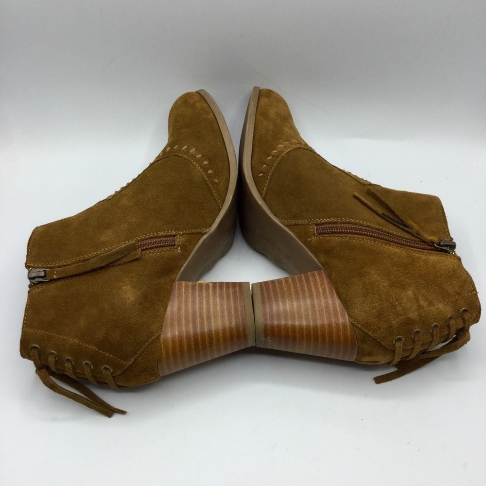 Minnetonka Brown Ankle Booties with Tassel Zipper - Picture 10 of 13